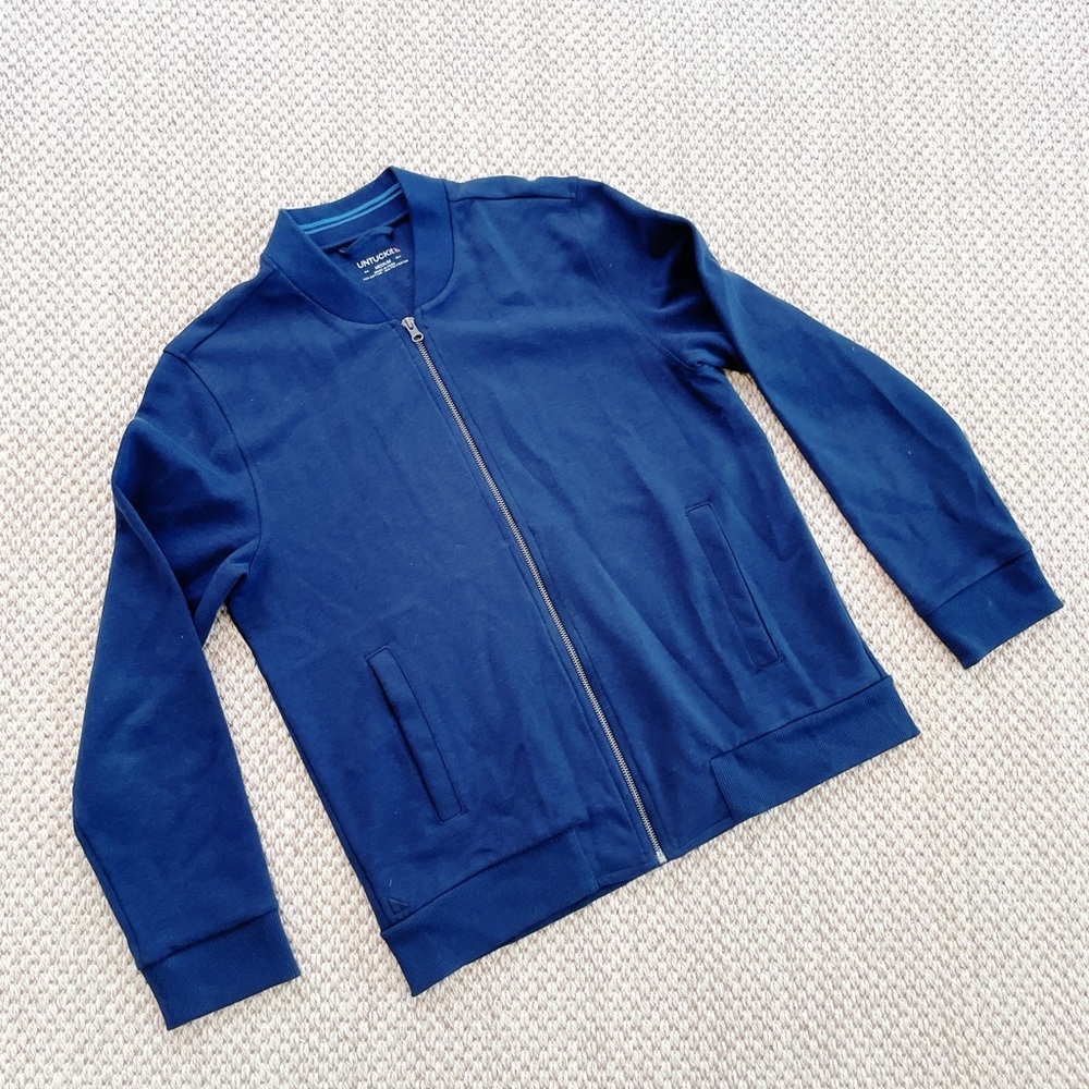 UNTUCKit Jett Zip-Up Bomber Jacket Men’s Medium Navy Casual Lightweight